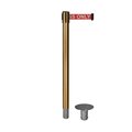 Montour Line Stanchion Belt Barrier Removable Base Sat.Brass Post 11ft.R.Auth.Belt MX630R-SB-AUTHRW-110